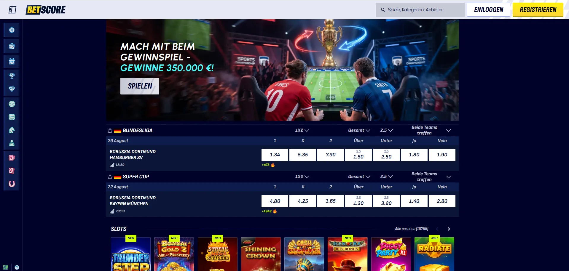 Betscore Casino Spiele